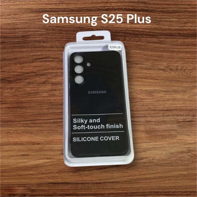 FUNDA DE SILICON PARA SAMSUNG S25 plus NEGRA FUNDA DE SILICON PARA SAMSUNG S25 plus NEGRA