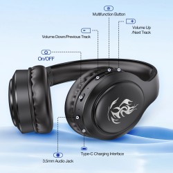 Audífonos Inalámbricos gamer Aut202 Bluetooth 5.1 De Diadema.