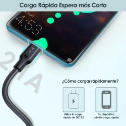 Cable usb Tipo C 2.1A (2 METROS)