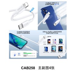 Cable USB-C a iPhone Lightning 1 Metro 3A CAB258