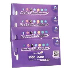 LOTE DE 50 CHIPS AXIOS MAYOREO CON SALDO INCLUIDO