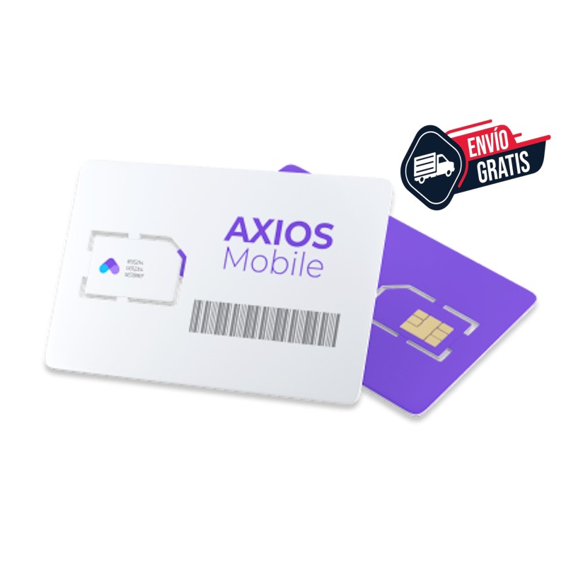 CHIPS AXIOS MOBILE CON 190 DE SALDO Y ENVIO GRATIS PARA PORTABILIDAD CONSERVANDO TU NUMERO