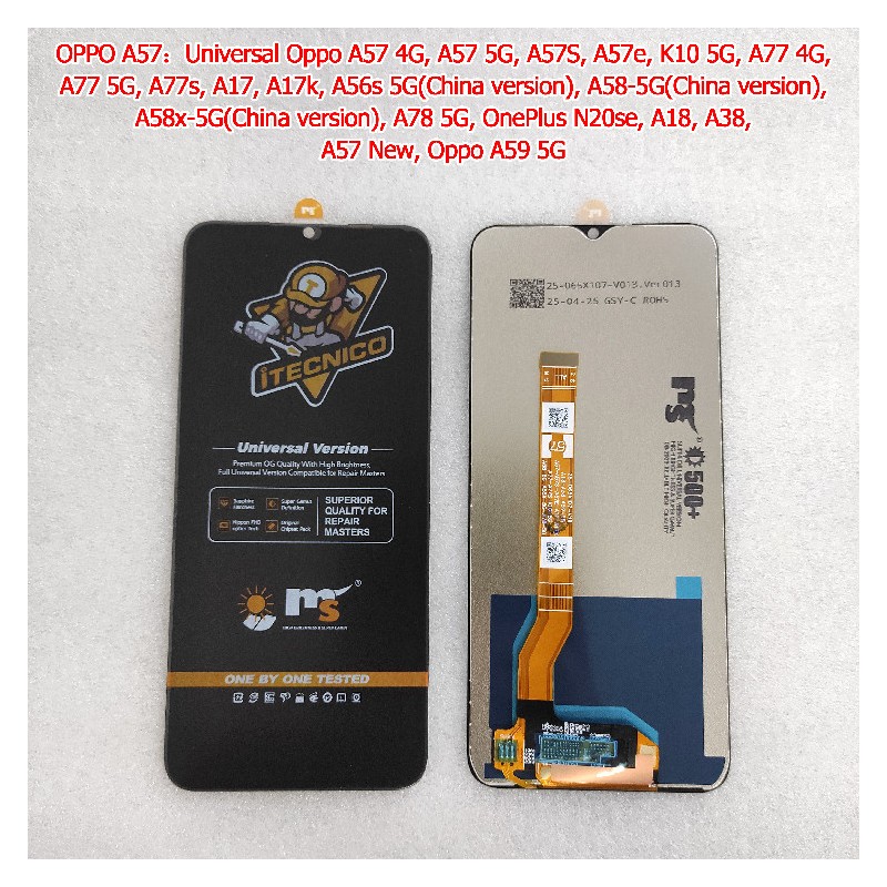 Display Oppo A57/A78 5G/A17/A18/A38/A59 5G MS iTECNICO Alta Calidad