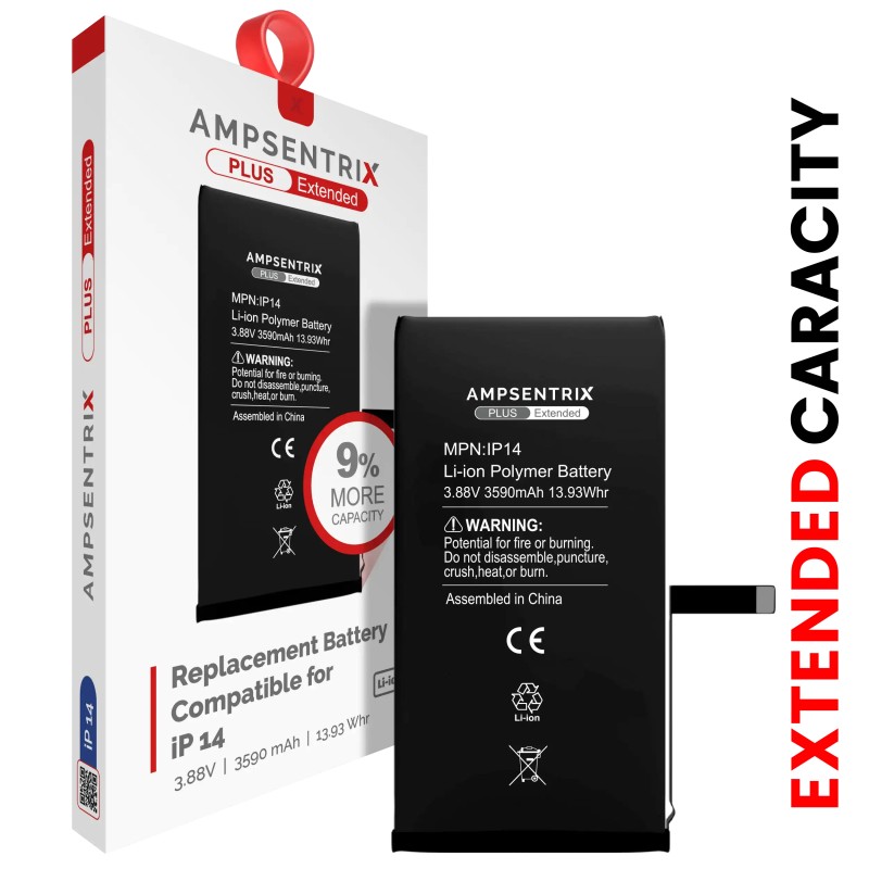 Batería para iPhone 14 (AmpSentrix Plus Extended)