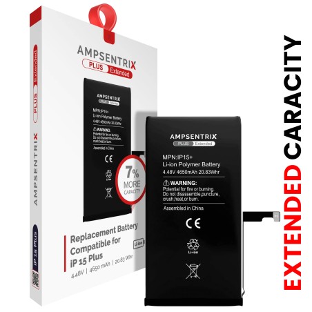 Batería para iPhone 15 Plus (AmpSentrix Plus Extended)