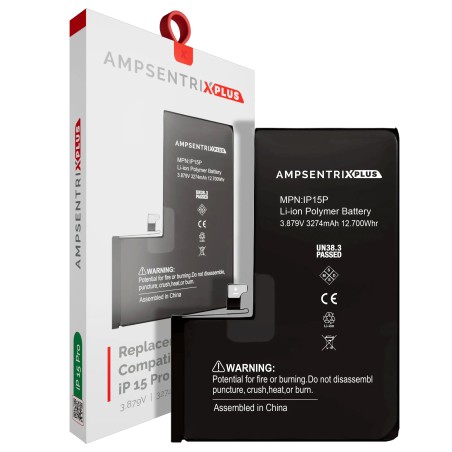 Batería para iPhone 15 Pro (AmpSentrix Plus)