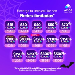 eSIM AXIOS ALTAN REDES CON 100 DE SALDO
