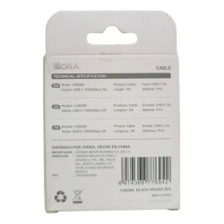 CABLE USB C A C 100W 5A CAB280 NEGRO