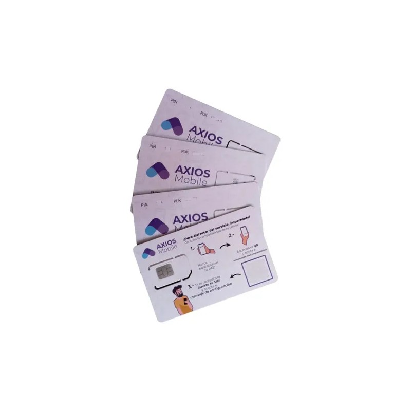LOTE DE 50 CHIPS AXIOS MAYOREO CON SALDO INCLUIDO