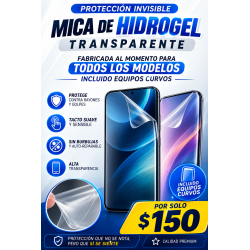Mica Hidrogel Transparente para Celular Protección de Pantalla