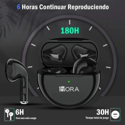 Audífonos Inalámbricos Bluetooth 1Hora AUT119 Negros