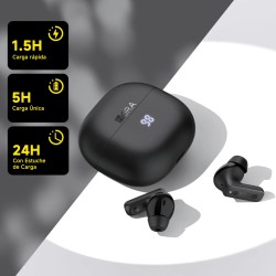 Audífonos Inalámbricos Bluetooth 5.4 1Hora AUT211 Negros con ANC