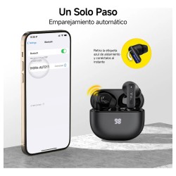 Audífonos Inalámbricos Bluetooth 5.4 1Hora AUT211 Negros con ANC