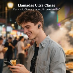Audífonos Inalámbricos Bluetooth 5.4 1Hora AUT211 Negros con ANC