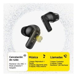 Audífonos Inalámbricos Bluetooth 5.4 1Hora AUT211 Negros con ANC